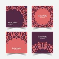 elegant ornamental decorative pattern square background social media design template vector