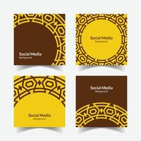 elegant ornamental decorative pattern square background social media design template vector