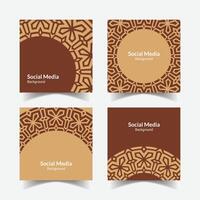 elegant ornamental decorative pattern square background social media design template vector