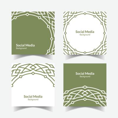 elegant ornamental decorative pattern square background social media design template