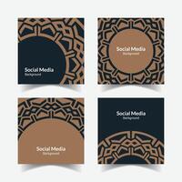 elegant ornamental decorative pattern square background social media design template vector