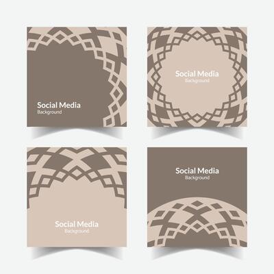 elegant ornamental decorative pattern square background social media design template
