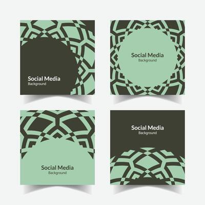 elegant ornamental decorative pattern square background social media design template