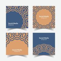 elegant ornamental decorative pattern square background social media design template vector