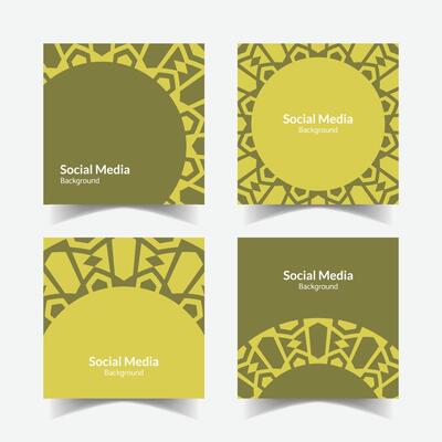 elegant ornamental decorative pattern square background social media design template