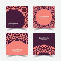 elegant ornamental decorative pattern square background social media design template vector