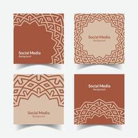 elegant ornamental decorative pattern square background social media design template vector