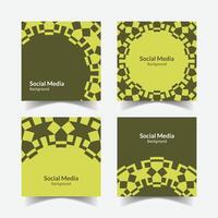 elegant ornamental decorative pattern square background social media design template vector