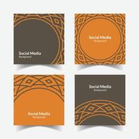 elegant ornamental decorative pattern square background social media design template vector