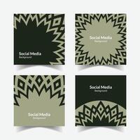 elegant ornamental decorative pattern square background social media design template vector