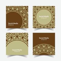 elegant ornamental decorative pattern square background social media design template vector