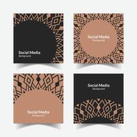 elegant ornamental decorative pattern square background social media design template vector