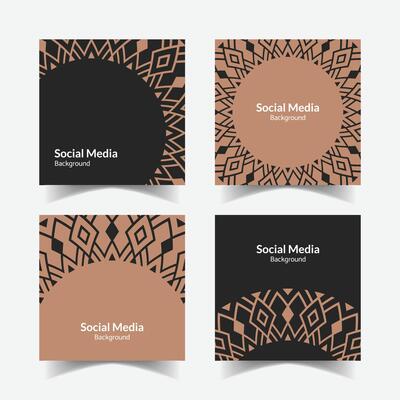 elegant ornamental decorative pattern square background social media design template