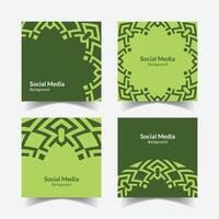 elegant ornamental decorative pattern square background social media design template vector