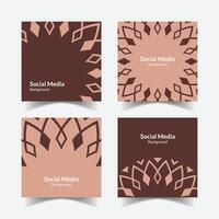 elegant ornamental decorative pattern square background social media design template vector