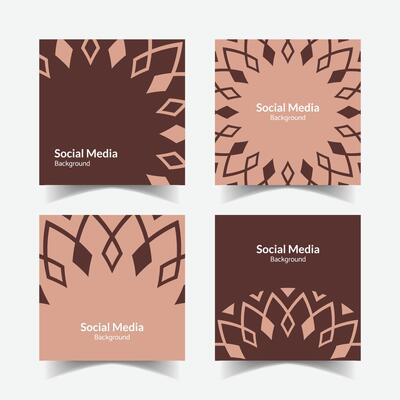 elegant ornamental decorative pattern square background social media design template
