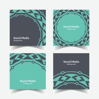 elegant ornamental decorative pattern square background social media design template vector