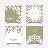 elegant ornamental decorative pattern square background social media design template vector