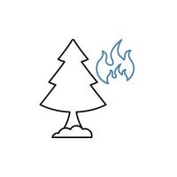 forest fire concept line icon. Simple element illustration. forest fire concept outline symbol design. vector