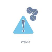 danger concept line icon. Simple element illustration. danger concept outline symbol design. vector