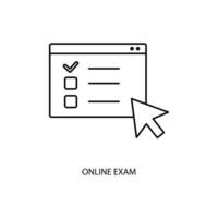 online exam concept line icon. Simple element illustration. online exam concept outline symbol design. vector