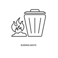 burning waste concept line icon. Simple element illustration. burning waste concept outline symbol design. vector