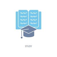 study concept line icon. Simple element illustration. study concept outline symbol design. vector