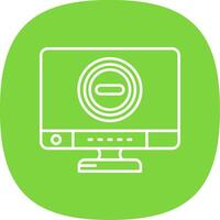 Stop Line Curve Icon vector