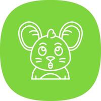 Surprised Line Curve Icon vector