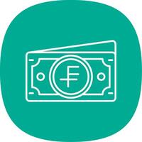 Swiss franc Line Curve Icon vector