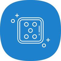 Dice five Line Curve Icon vector