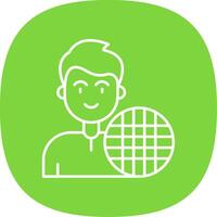 Grid Line Curve Icon vector