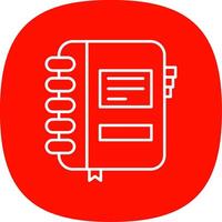 Notebook Line Curve Icon vector