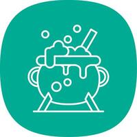 Cauldron Line Curve Icon vector