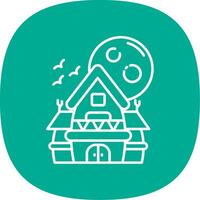 Haunted house Line Curve Icon vector