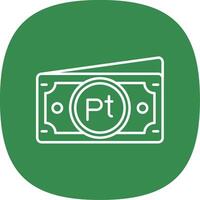 peseta línea curva icono vector