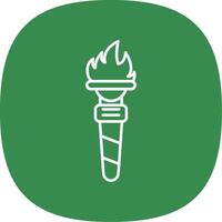 Torch Line Curve Icon vector