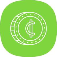 Cedis Line Curve Icon vector