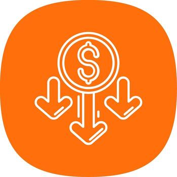 Decrease Line Curve Icon vector