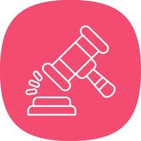 Gavel Line Curve Icon vector