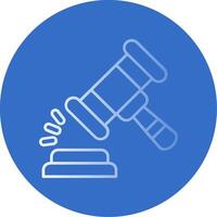 Gavel Gradient Line Circle Icon vector