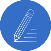 Pencil Gradient Line Circle Icon vector