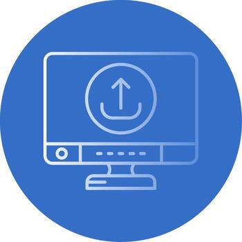 Upload Gradient Line Circle Icon vector
