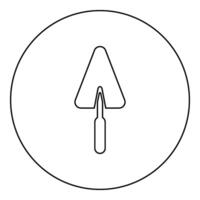 Trowel stucco trowels icon in circle round black color vector illustration image outline contour line thin style