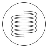 Metal spring flexible icon in circle round black color vector illustration image outline contour line thin style