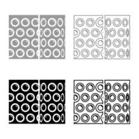 Air bubble wrap icon grey black color vector illustration