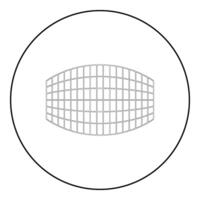 Rectangle in projection grid checkered icon in circle round black color vector illustration image outline contour line thin style