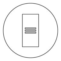Metal cabinet steel locker box icon in circle round black color vector illustration image outline contour line thin style