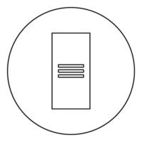 Metal cabinet steel locker box icon in circle round black color vector illustration image outline contour line thin style