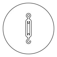 Turnbuckle tensioning wire concept hardware icon in circle round black color vector illustration image outline contour line thin style